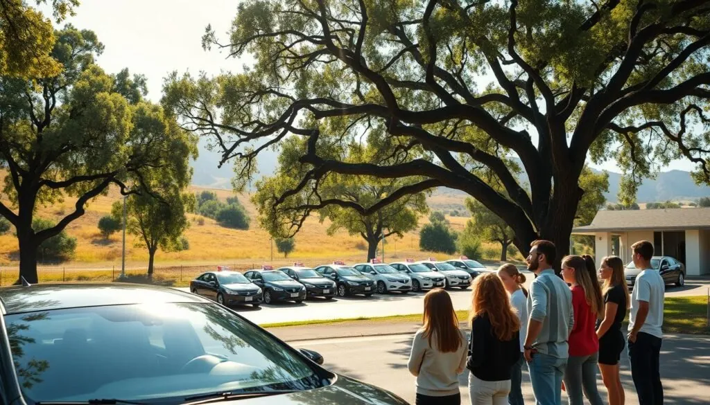Adult learners gathering for driver training