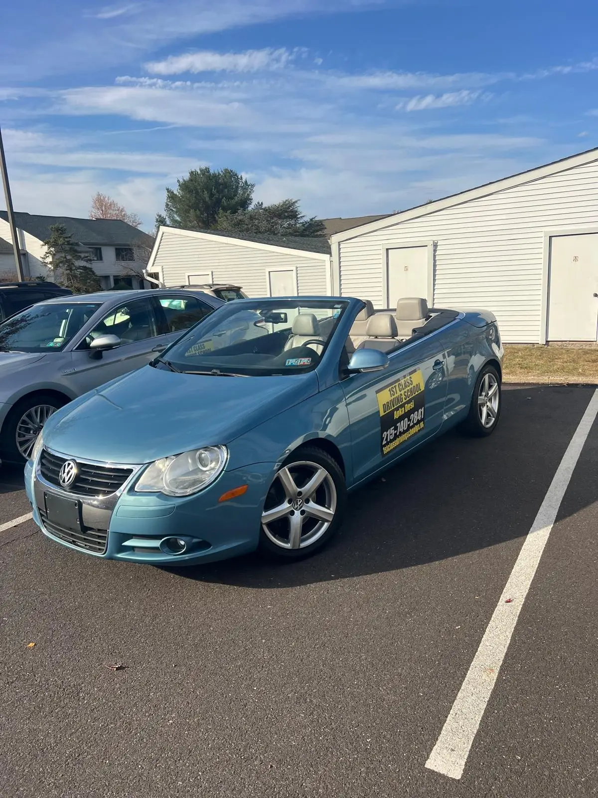 Training car in a quiet lot of the kind used for early maneuver practice
